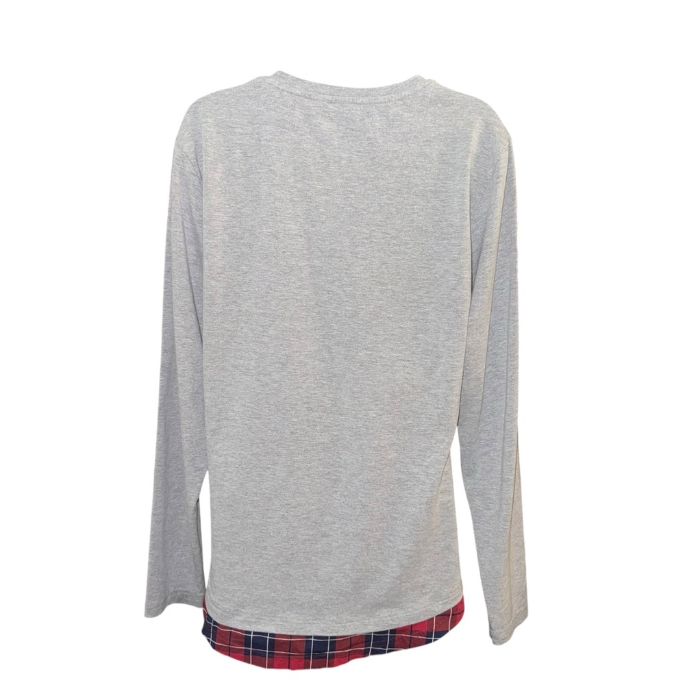 Authentic Kollektion Pilatus Luzern Gray Plaid Hem Long Sleeve Top XL - Picture 3 of 9